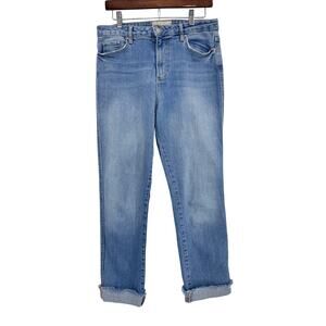 Free People High Rise Raw Hem Ankle Jeans W29  5 pockets Light Wash